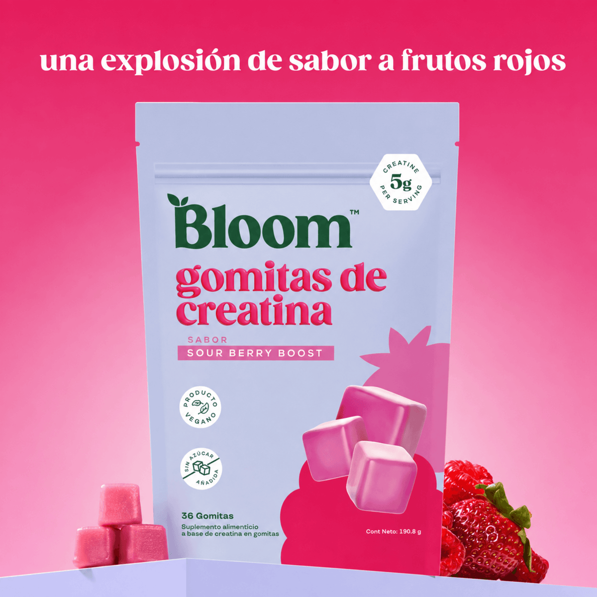 Gomitas de Creatina - 36 Gomitas Sabor Sour Berry Boost