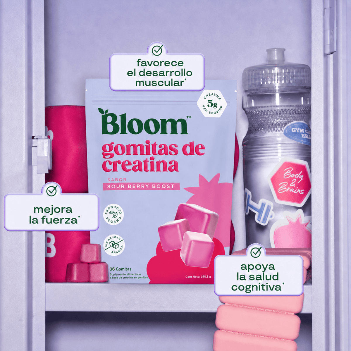 Gomitas de Creatina - 36 Gomitas Sabor Sour Berry Boost