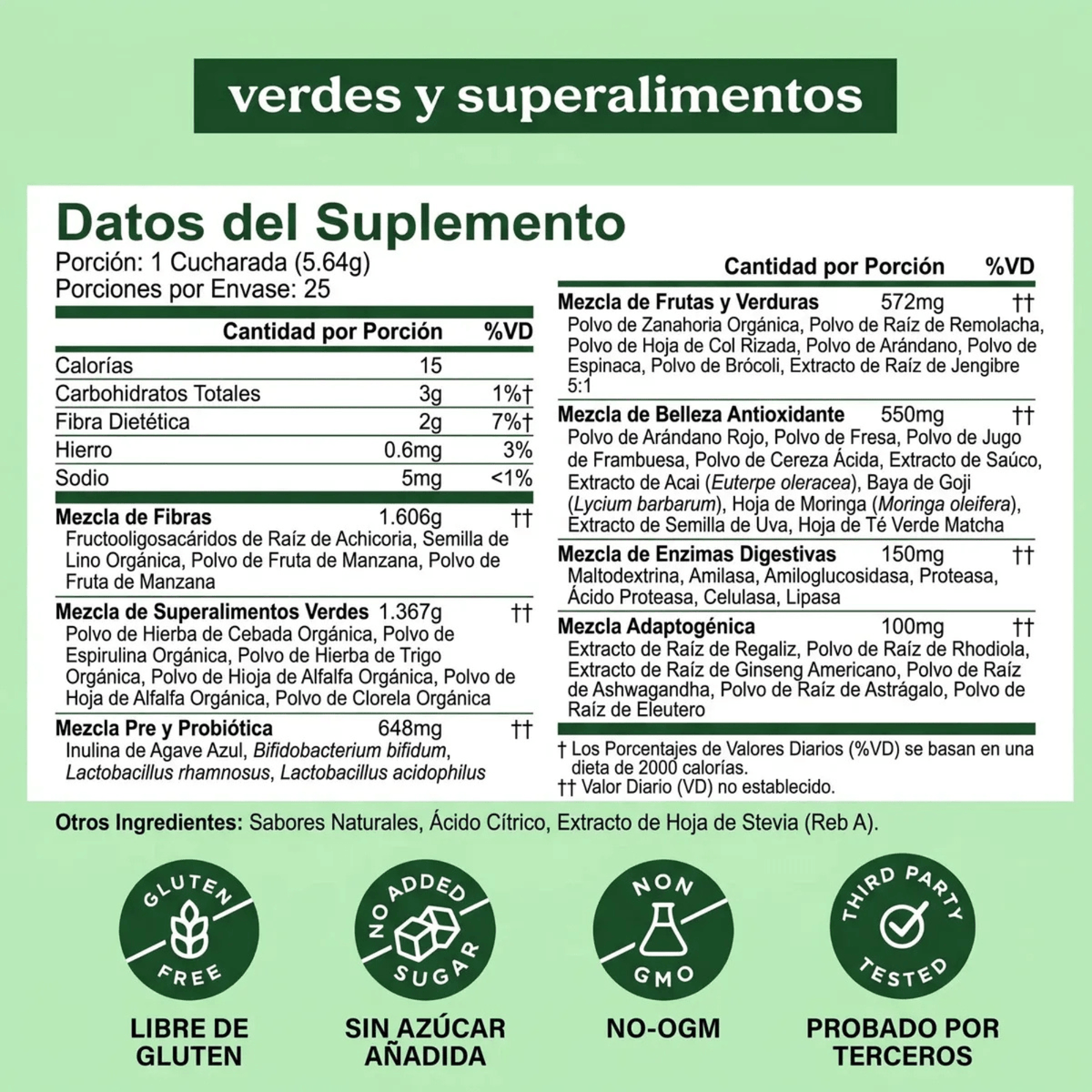 Greens Sachets Variedad De Sabores 15 sobres