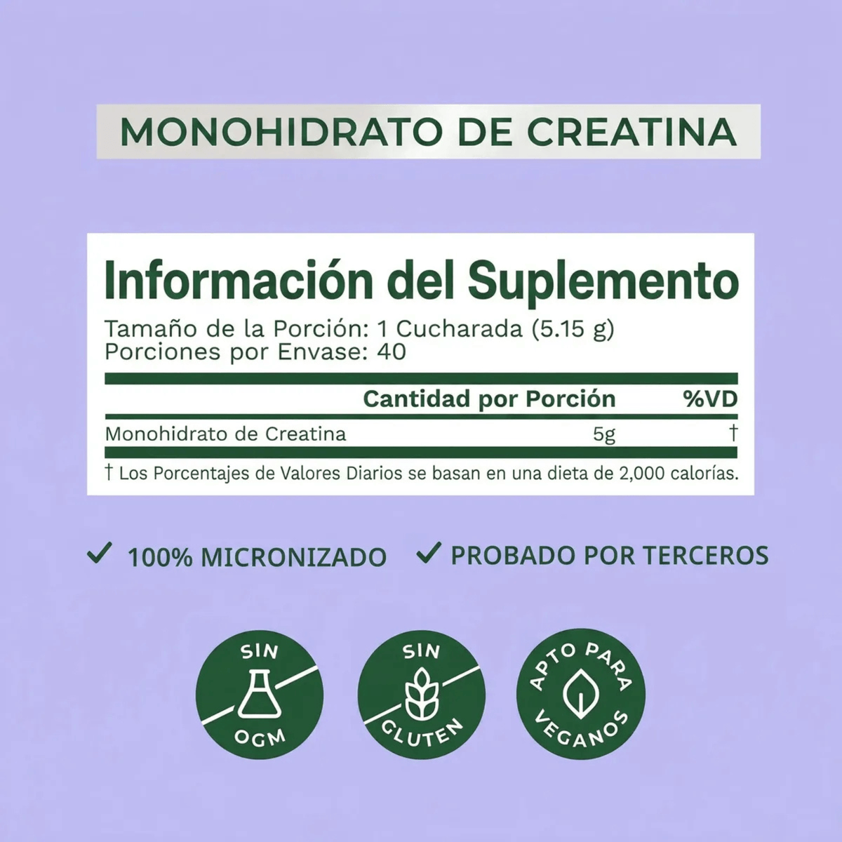 Creatina Sabor Limón - 40 Porciones Limón