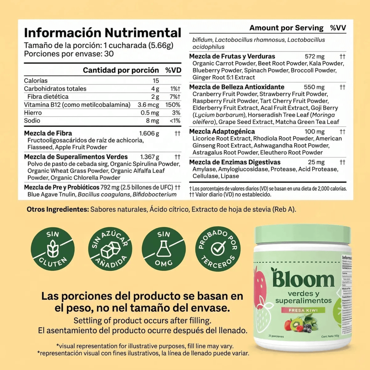 Greens Sabor Fresa Kiwi- 25 Porciones