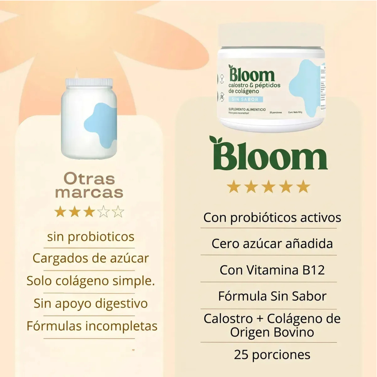 Bloom Calostro Con Colágeno Hidrolizado Sin Sabor