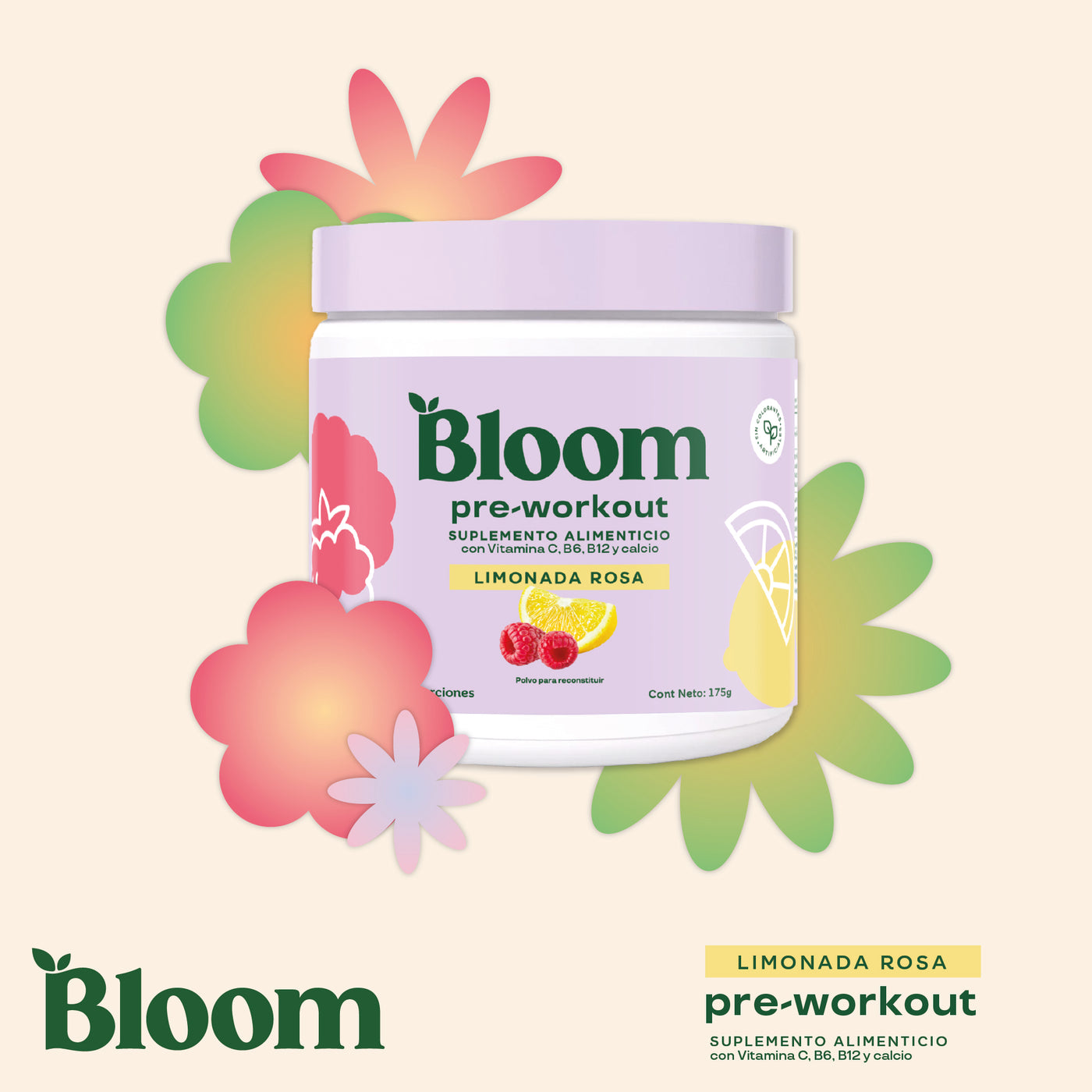 Pre Workout Sabor Limonada Rosa Tarro 25 ct