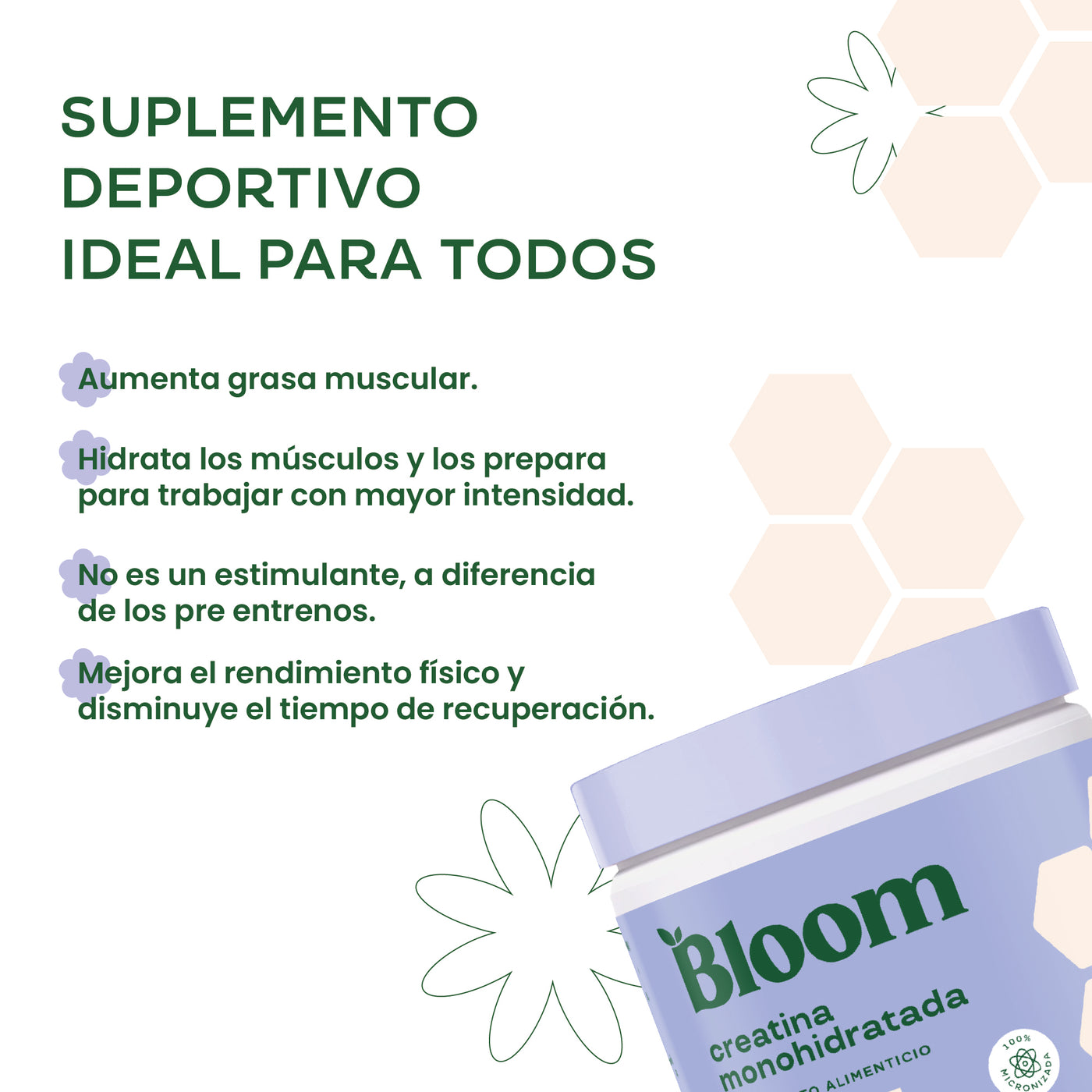 Bloom Creatina sin Sabor 40 ct