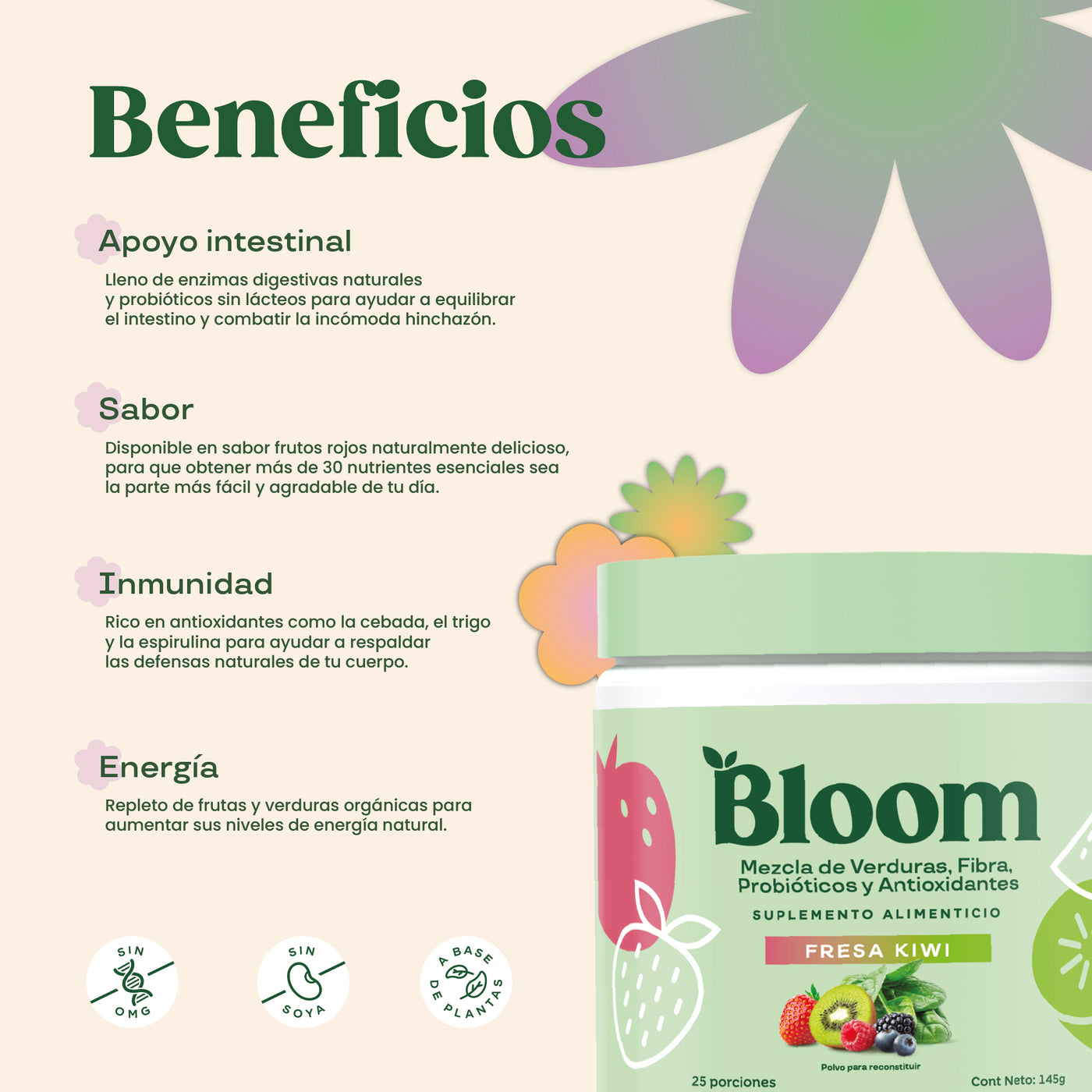 Greens Sabor Fresa Kiwi- 25 Porciones